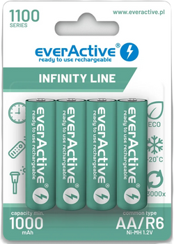Akumulatorki AA / R06 Ni-MH everActive 1100mAh Infinity Line 3000 cykli (blister 4 szt.)