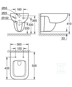 BAU EDGE CERAMIC MIS.WISZ+DESKA WOLN.DUR