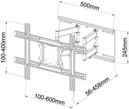 Uchwyt Do TV LED/LCD AR-87 ART 40-80" 60KG reg. pion/poziom 46cm