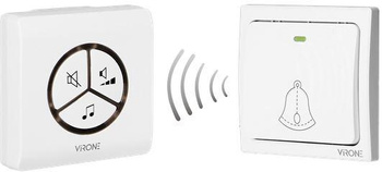 Dzwonek bezprzewodowy VIRONE DB-3 bezbateryjny przycisk,learning system,80m