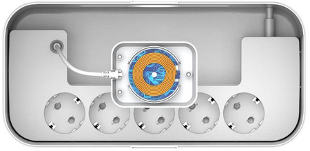 LISTWA ANTYPRZEPIĘCIOWA Z ZABEZPIECZENIEM Energizer 5x SCHUKO 2x USB-A 1x USB-C 2500W 10A KABEL 2M