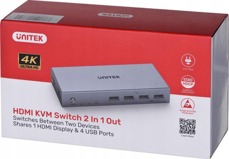 Unitek V307A przełącznik KVM 4K HDMI 2.0 2w1