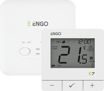 ENGO Controls E7-RFW - Programowany, bezprzewodowy regulator temperatury, biały