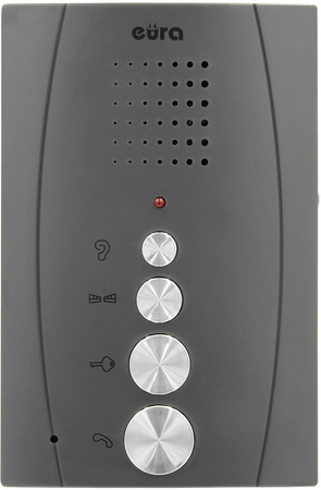 Domofon ''EURA'' ADP-51A3 ''DIFESA'' - 1-rodzinny, 2 unifony, interkom, grafit