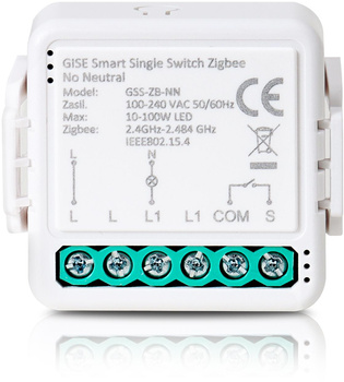 Gise Smart Pojedynczy moduł przekaźnikowy (bez N) Zigbee | Tuya | GSS-ZB-NN
