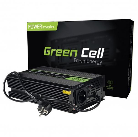 Zestaw Przetwornica Green Cell 12V / 230V 300W/600W Czysty Sinus + Akumulator AGM 12V 45Ah