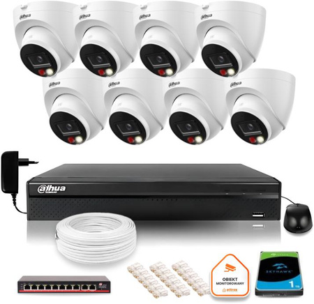 Zestaw monitoringu IP Dahua 8 Kamer IP 8mpx 4K dysk twardy