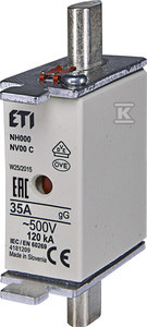 NH000 GG 35A/500V WKŁADKA TOP. KOMBI