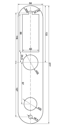 PODKŁADKA EURA ELW-05B9 ułatwiająca montaż szyldu zamka ELH-40B9