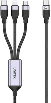 Unitek przewód ładujący USB 3 w 1 czarny