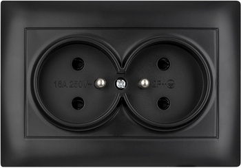 Gniazdo podwójne z uziemieniem VCX WESA LC 16 Czarny