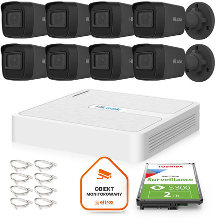 Zestaw do monitoringu Hilook 2 kamery IP IPCAM-B4-P Black 2K+