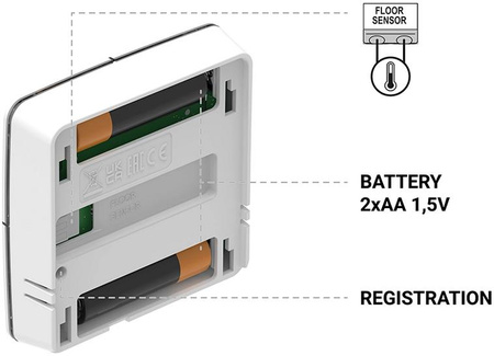 Bezprzewodowy regulator pokojowy mechaniczny czarny R-8X Tech Sterowniki