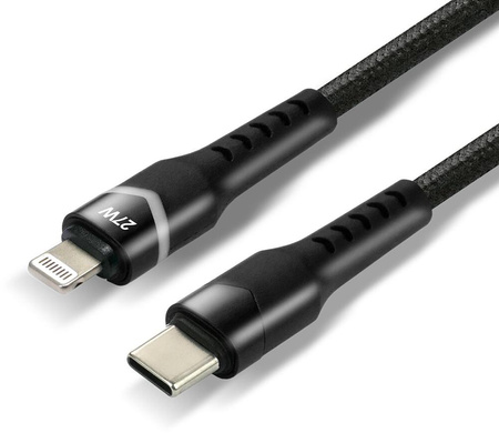 KABEL USB-C / Lightning Apple iPhone LED RGB everActive CBB-1CIR 100cm PD 27W