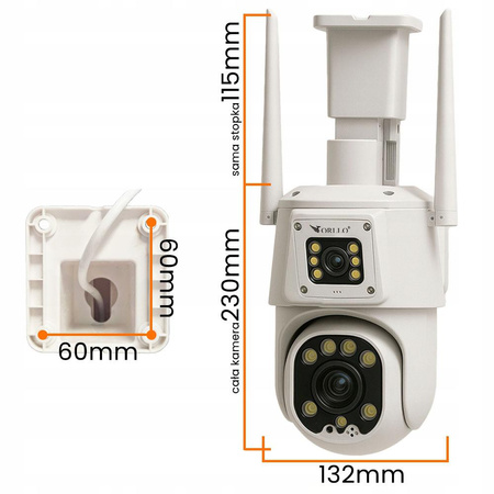 Kamera IP Orllo TZ8 Dual 4MP+4MP 4G SIM LTE Wi-Fi