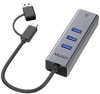 Unitek Hub USB C 4w1 Ethernet 3 x USB A 5 Gbps z adapterem USB A