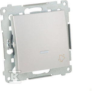 PRZYCISK DZWON.PODŚW.SREBRNY MAT SIMON5