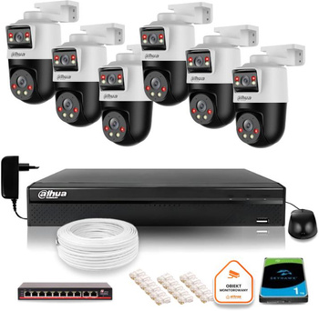 Zestaw monitoringu IP Dahua 6 kamer obrotowych 2MP+2MP z dyskiem
