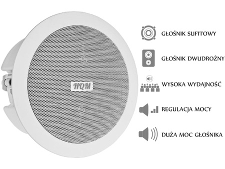 Głośnik Sufitowy PA HQM-SOZ1625 16W 100V Biały