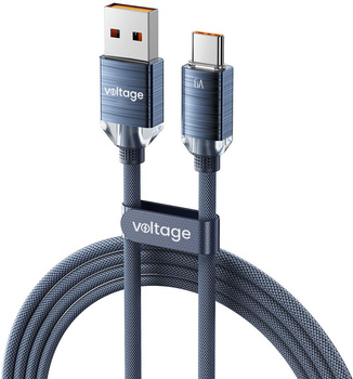 Kabel USB-A / USB-C Voltage PureCrystal 66W 200cm niebieski