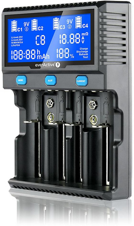 Ładowarka do akumulatorków cylindrycznych Li-ion oraz Ni-MH everactive UC-4200