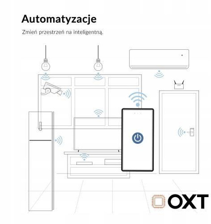 Moduł OXT przekaźnik 1 obwód pomiar 16A WIFI TUYA T220P