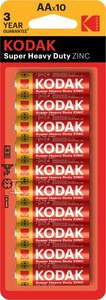 BATERIA KODAK ZINC HEAVY DUTY AA 10 PAK