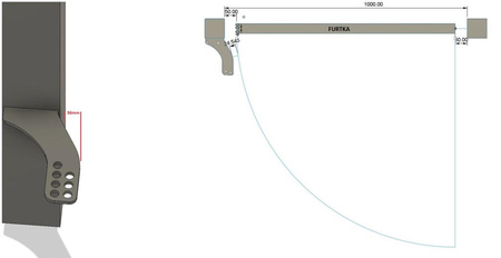 Uchwyty MOD.100/12/36 na słupek do napędów z otworami 12mm: CAME, ROGER, FAAC, Genius, DTM, Proxima, Hato, Tousek itd.