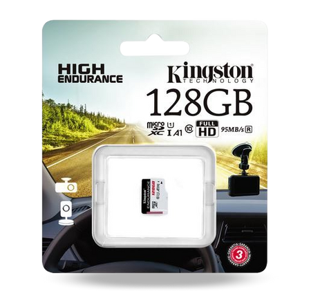 Karta pamięci microSD Kingston High-Endurance UHS-I 128GB 24/7 (rejestratory i monitoring)
