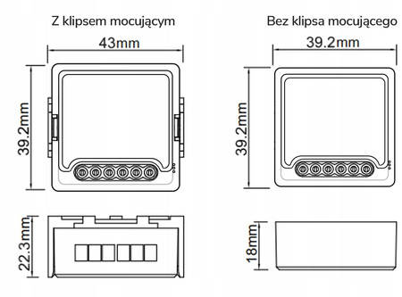 Moduł OXT mini ściemniacz 2 obwody WiFi TUYA T226