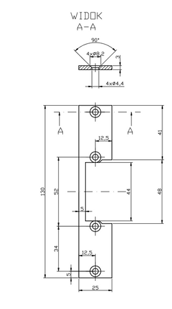 Płaskownik HARTTE OK-P2 krótki, S, 3mm, STC, otwarty