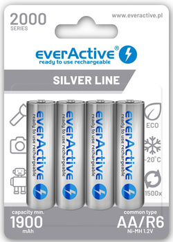 Akumulatorki AA / R6 Ni-MH everActive 2000mAh Silver Line (box 4 szt.)