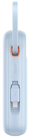Powerbank Baseus QPow 2 10000mAh 30W z 2 wbudowanymi kablami USB-C - niebieski