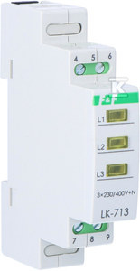 Lampka kontrolna zasilania LK-713 Y, 3xLED żółta, 3x230V+N