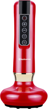 Masażer antycellulitowy z funkcją bańki chińskiej Humanas DermaSmooth - czerwony