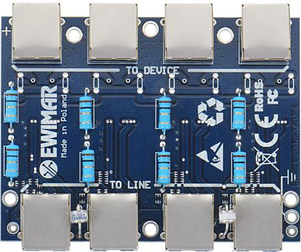 Moduł LAN z zabezpieczeniem przeciwprzepięciowym EXT z ochroną PoE EWIMAR PTF-54-EXT/PoE