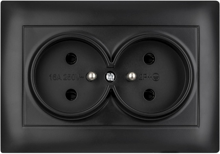 Gniazdo podwójne z uziemieniem VCX WESA LC 16 Czarny