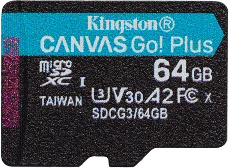 Karta pamięci microsd kingston canvas go plus microsdxc C10 UHS-I 64GB