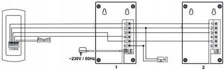 Domofon ''EURA'' ADP-51A3 ''DIFESA'' - 1-rodzinny, 2 unifony, interkom, biały