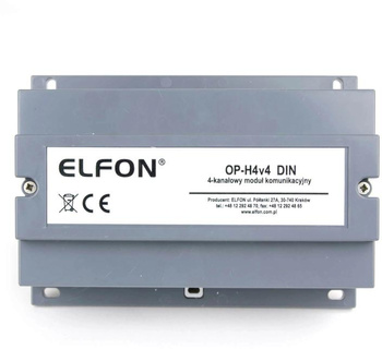 Moduł komunikacyjny zintegrowany z przełącznikiem video ELFON OP-H4v4 DIN