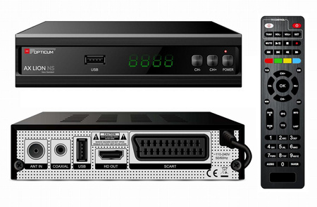 Tuner DVB-T2 Opticum AX Lion NS H.265 10bit