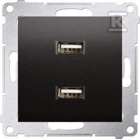 ŁADOWARKA 2XUSB 2.1A,5V ANTRACYT SIMON5