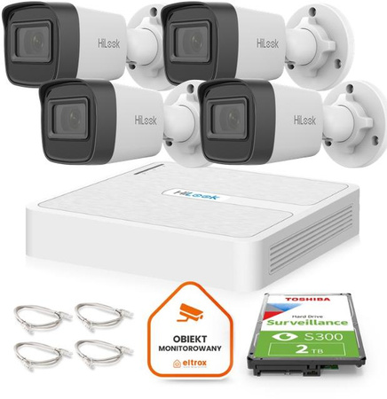 Zestaw do monitoringu Hilook 6 kamer IP IPCAM-B4-P 4MP 2.8mm