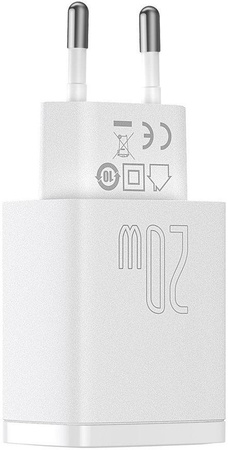 ŁADOWARKA SIECIOWA Baseus Compact Quick Charger CCXJ-B02 20W 1x USB-A 1x USB-C PD 3.0 QC 3.0 BIAŁA