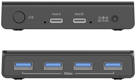 Unitek Przełącznik KVM 4x USB-A 5Gbps aktywny H1310A
