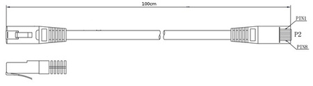 PATCHCORD KAT6 FTP 1M SZARY
