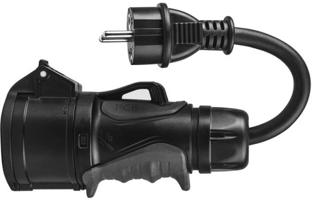 Przejściówka Adapter Siłowy Green Cell Czerwony CEE 16A 400V 5P Do Schuko 230V EVAK01