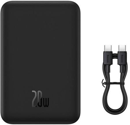 Powerbank Baseus Magnetic Mini PPCX150001 20000mAh 20W PD ŁADOWANIE INDUKCYJNE Qi USB-C KABEL USB-C