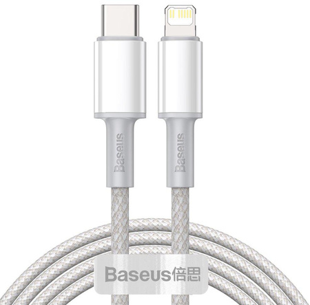 Kabel USB-C / Lightning iPhone Baseus Cafule CATLGD-A02 2m 20W PD Quick Charging Biały