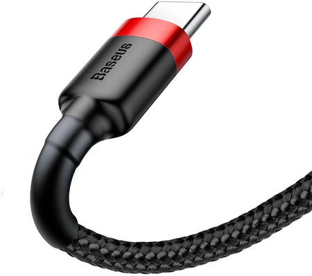 Kabel USB-A / USB-C Baseus Cafule CATKLF-U91 300cm 2A QC 3.0 Czarno-czerwony